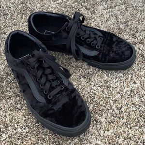 Black velvet vans